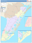 Cape May County Wall Map Color Cast Style